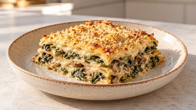 Veganske lazanje sa špinatom i šampinjonima