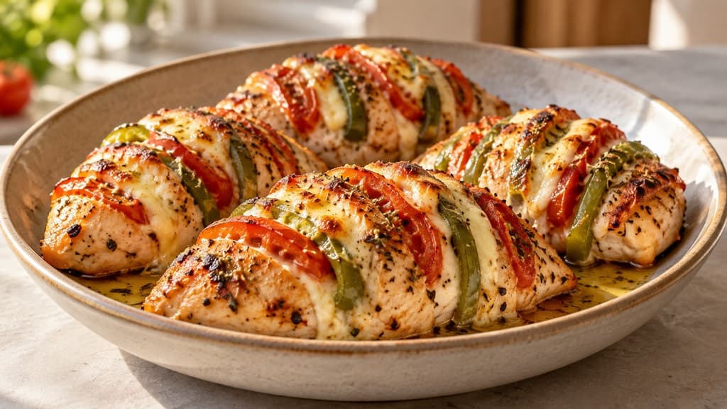 Pečena piletina s mozzarellom na mediteranski način