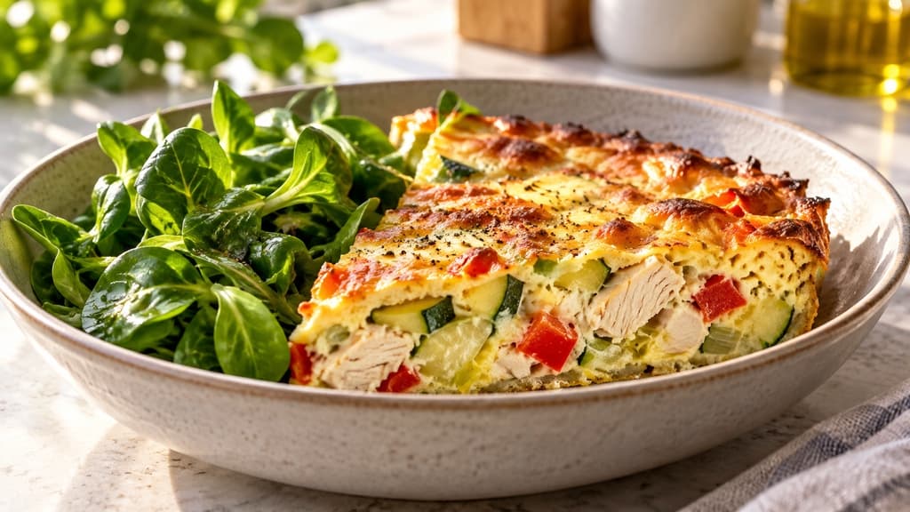 Quiche bez tijesta s piletinom i povrćem