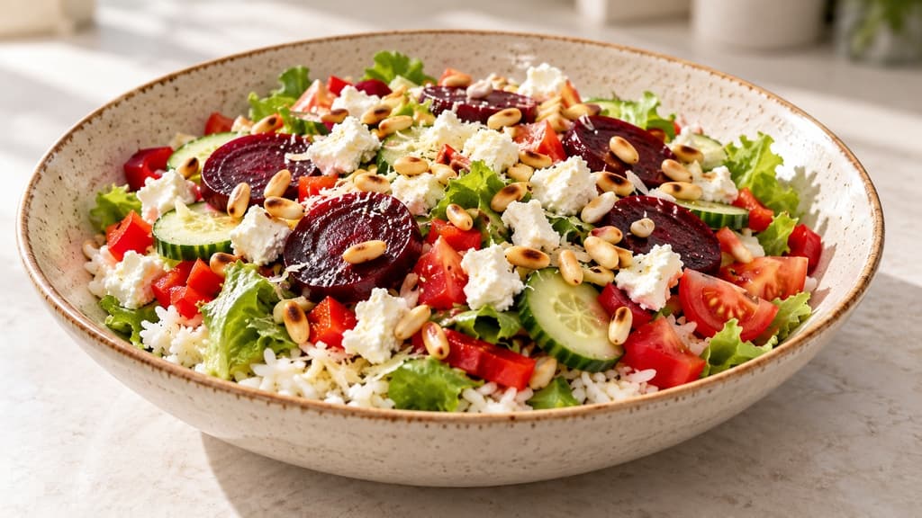 Salata s rižom i kozjim sirom
